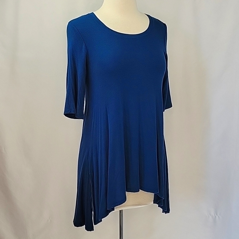 Cupio 1/2 Sleeve Balletcore Tunic Top Cadet Blue Size Small